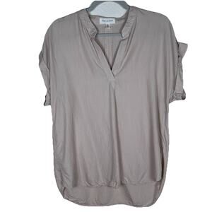 Anthropologie Cloth & Stone Womens Sz L sleeveless v-neck Oyster shirt Boho